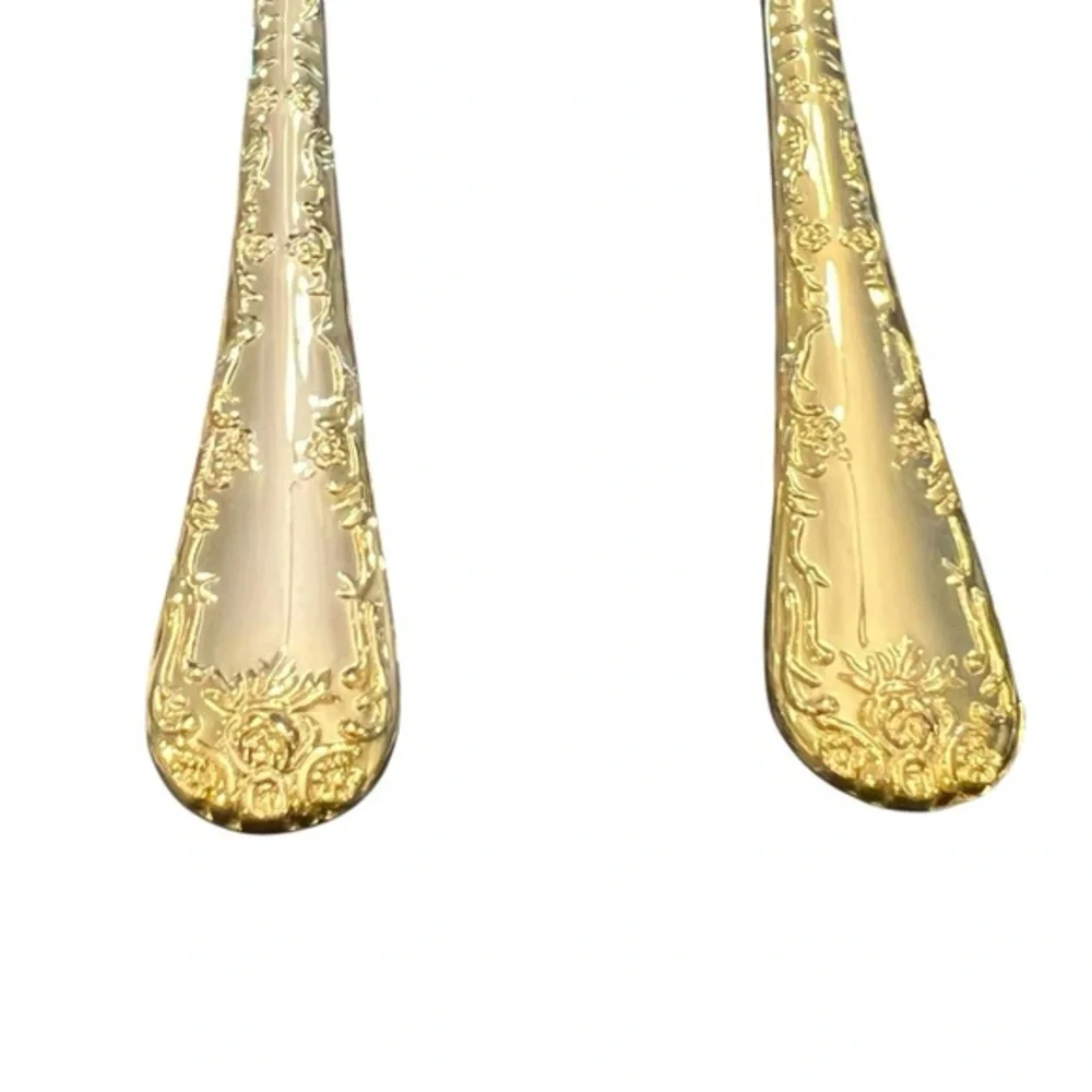 31 WM Rogers & Son Gold Plated Flatware Silverware Enchanted Rose Floral Scroll‎